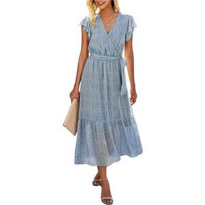 Womens Bohemian Floral Sun Dress